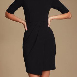 Lulu's Westwood Black Half Sleeve Sheath Dress